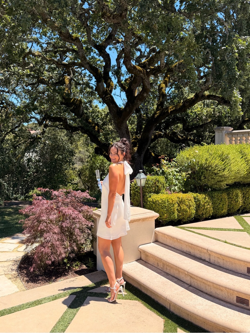 Show Me Your MuMu White Open-Back Lisa Mini Dress rehearsal / bridal shower